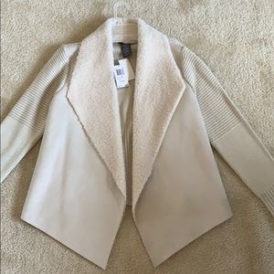 Chelsea & Theodore Faux Fur Cardigan NWT